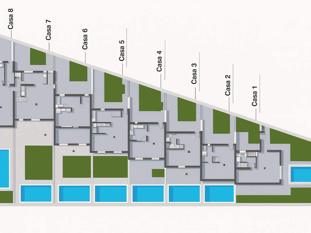 Planimetria generale del Progetto Kenthia Luxury Villas in Villaverde de La Oliva - Casilla de Costa - Fuerteventura